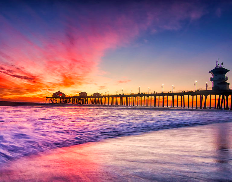 Vistas paradisíacas no Pier de Huntington Beach